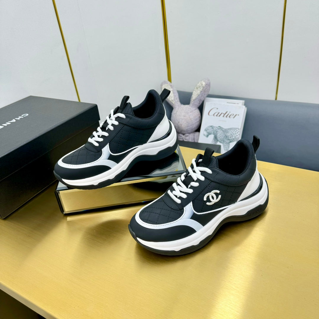 CC 26s Metallic Casual Sneakers Black Mesh Leather 981385