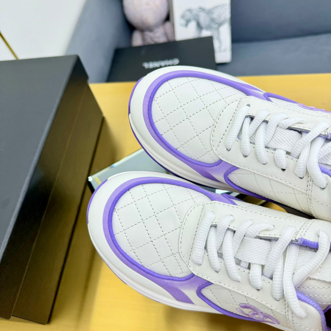 CC 26s Metallic Casual Sneakers White Purple Mesh Leather 981386