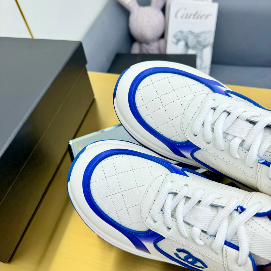 CC 26s Metallic Casual Sneakers White Blue Mesh Leather 981388