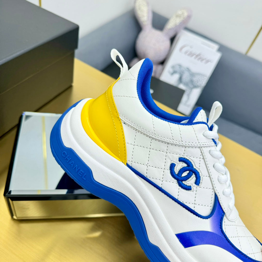 CC 26s Metallic Casual Sneakers White Blue Mesh Leather 981388