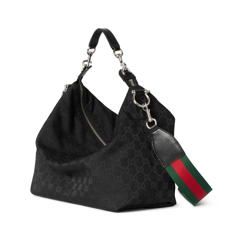 Gucci 26s Beatrix Medium Crossbody Bag Black Canvas