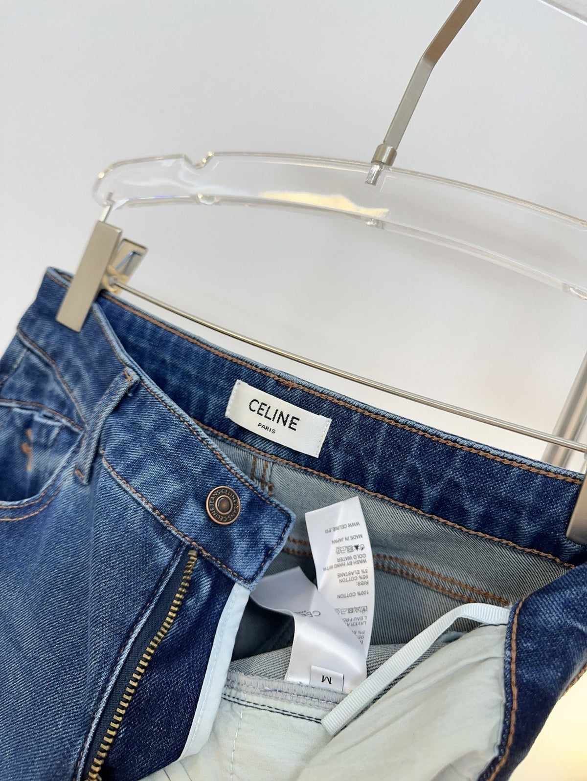 Celine 26s Jeans Wide-Leg Blue Denim 429859