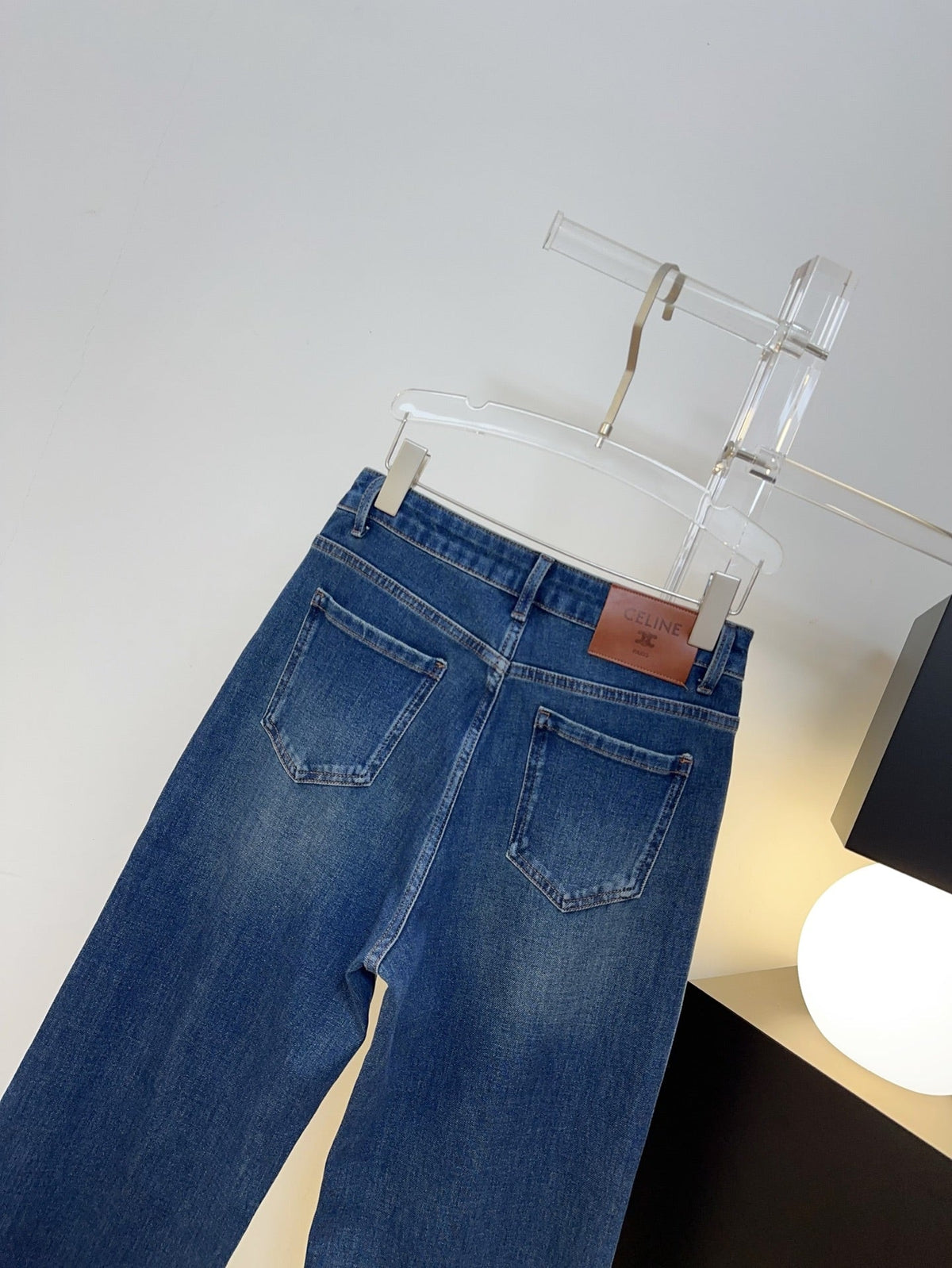 Celine 26s Jeans Wide-Leg Blue Denim 429859