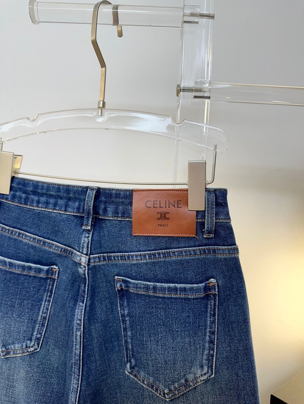 Celine 26s Jeans Wide-Leg Blue Denim 429859