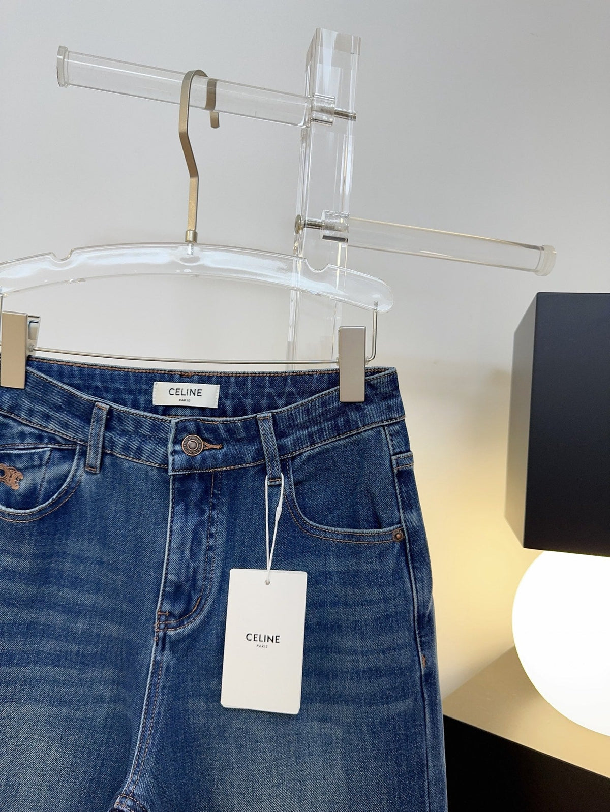 Celine 26s Jeans Wide-Leg Blue Denim 429859