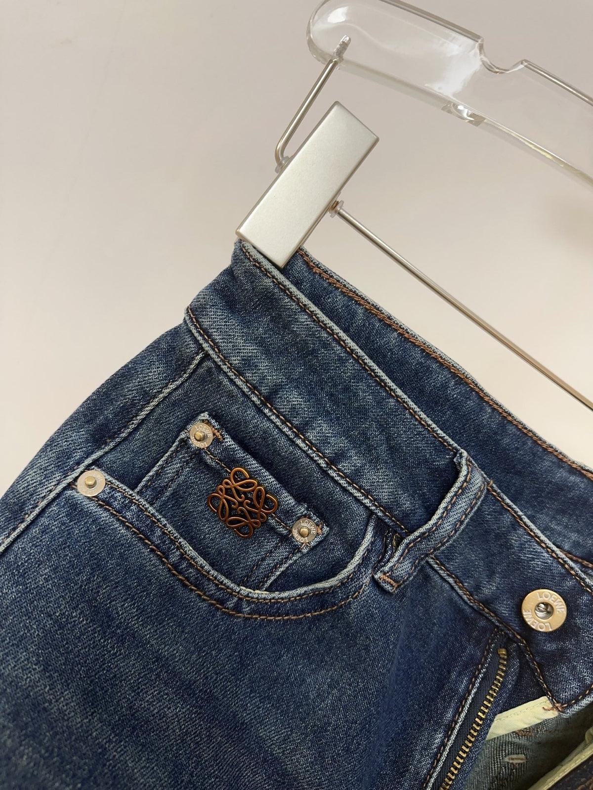 Loewe 26s Jeans Wide-Leg Dark Blue Denim 429853