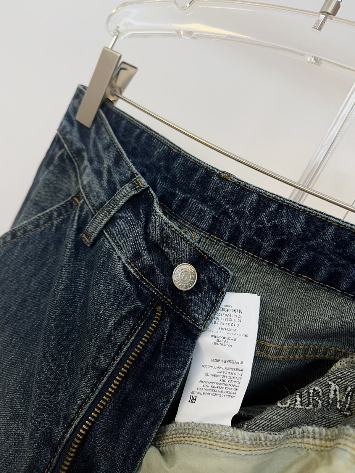 Maison Margiela 26s Jeans Knee-Cut Wide-Leg Blue Denim 429831
