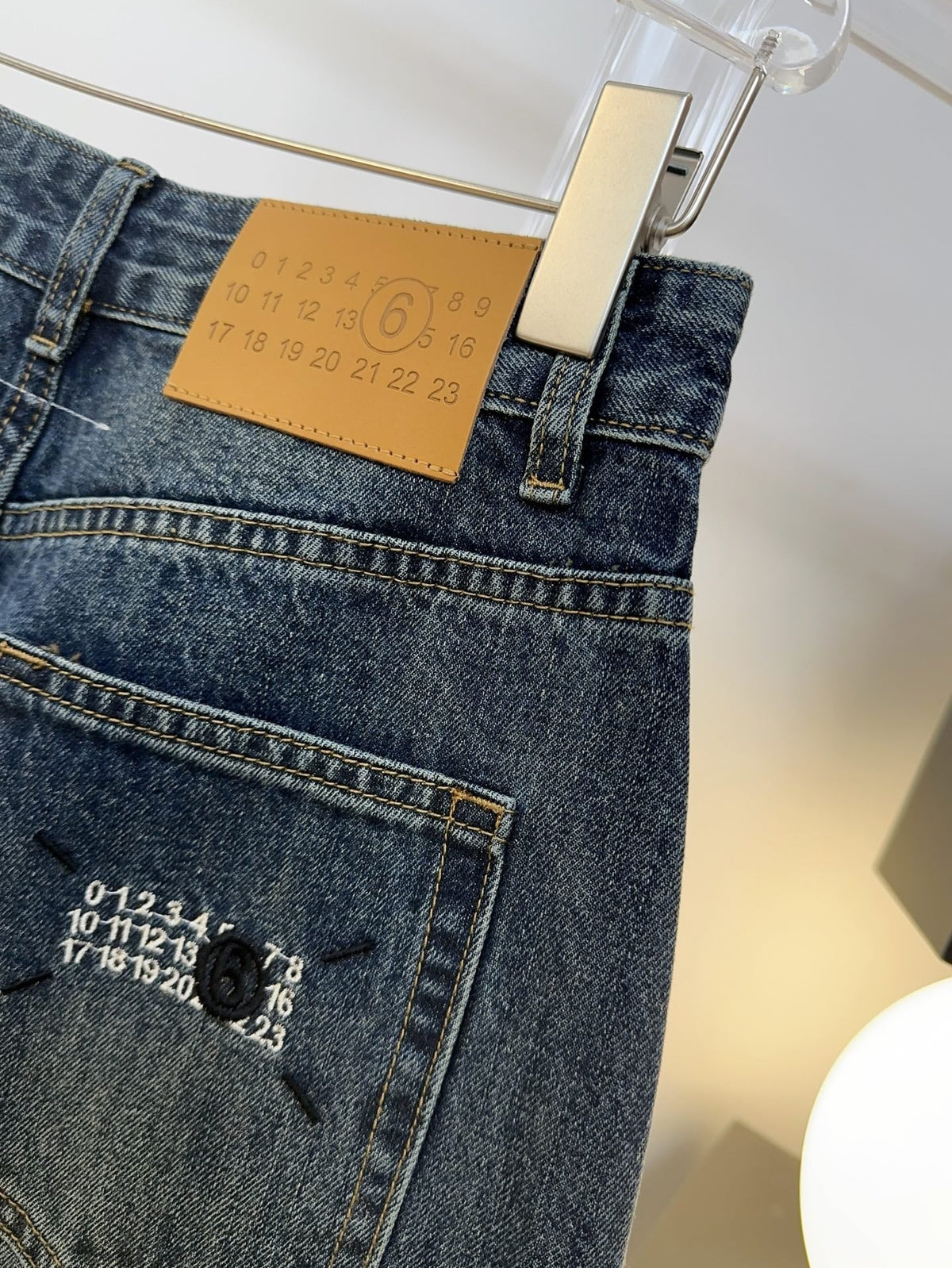 Maison Margiela 26s Jeans Knee-Cut Wide-Leg Blue Denim 429831