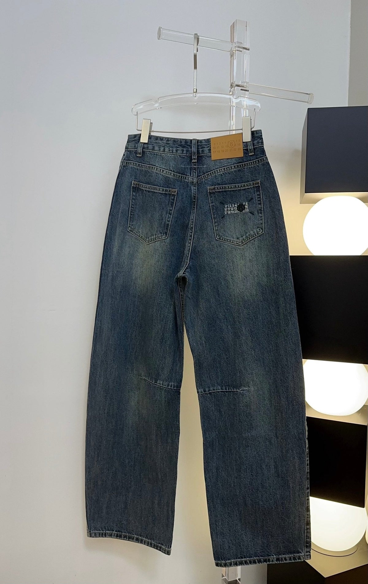 Maison Margiela 26s Jeans Knee-Cut Wide-Leg Blue Denim 429831