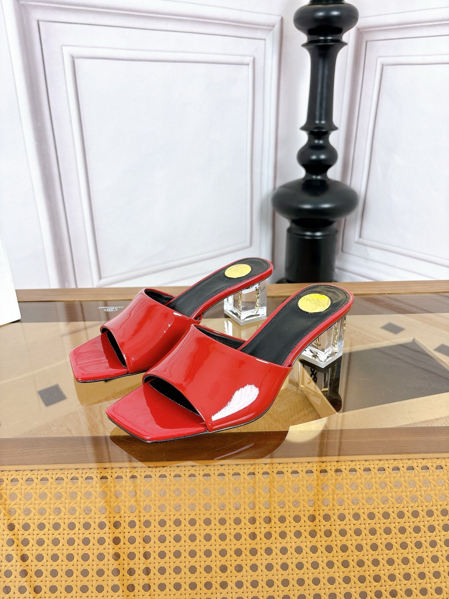 YSL High-Heeled Sandal 5.5cm Red Patent Leather 932051