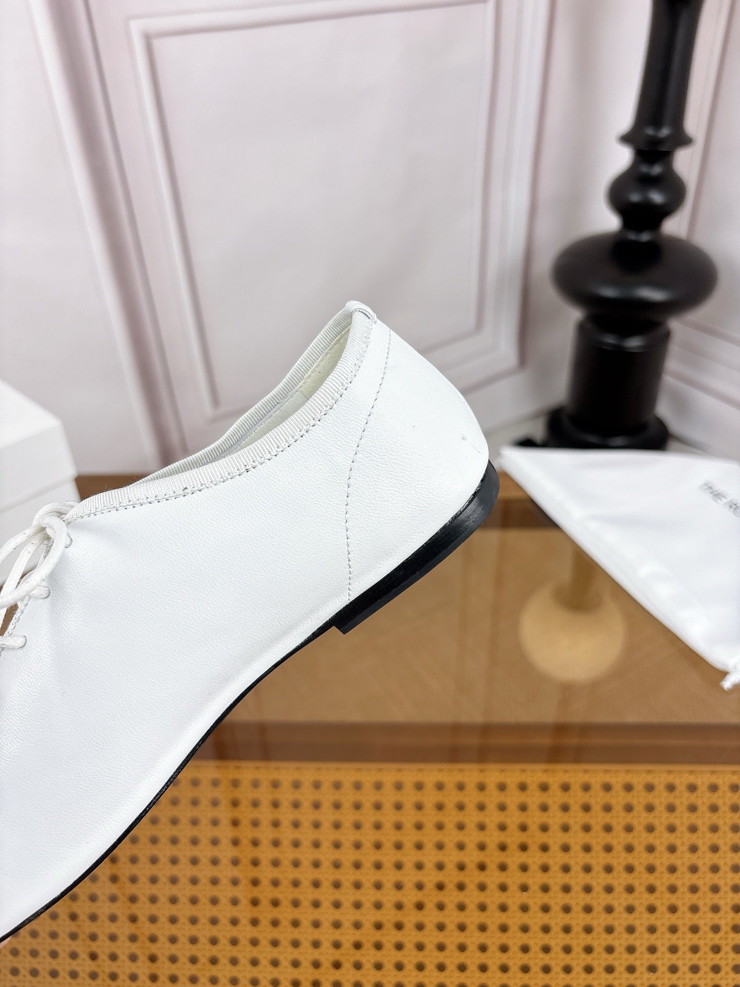 The Row Deep Mouth Slip-on Loafers White Suede 931971