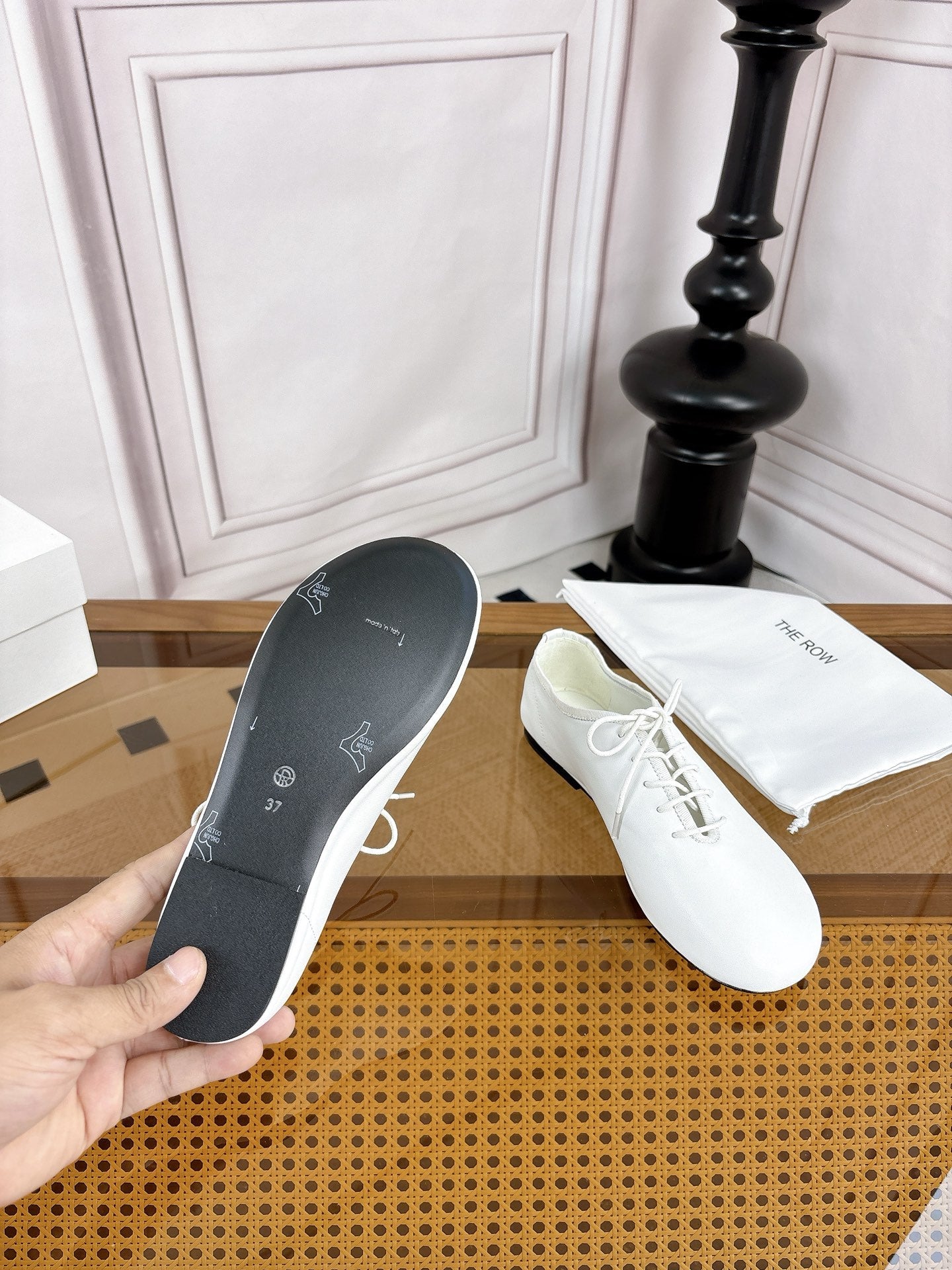 The Row Deep Mouth Slip-on Loafers White Suede 931971