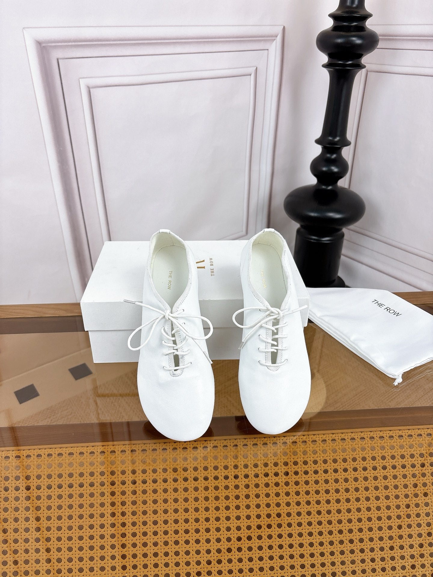 The Row Deep Mouth Slip-on Loafers White Suede 931971