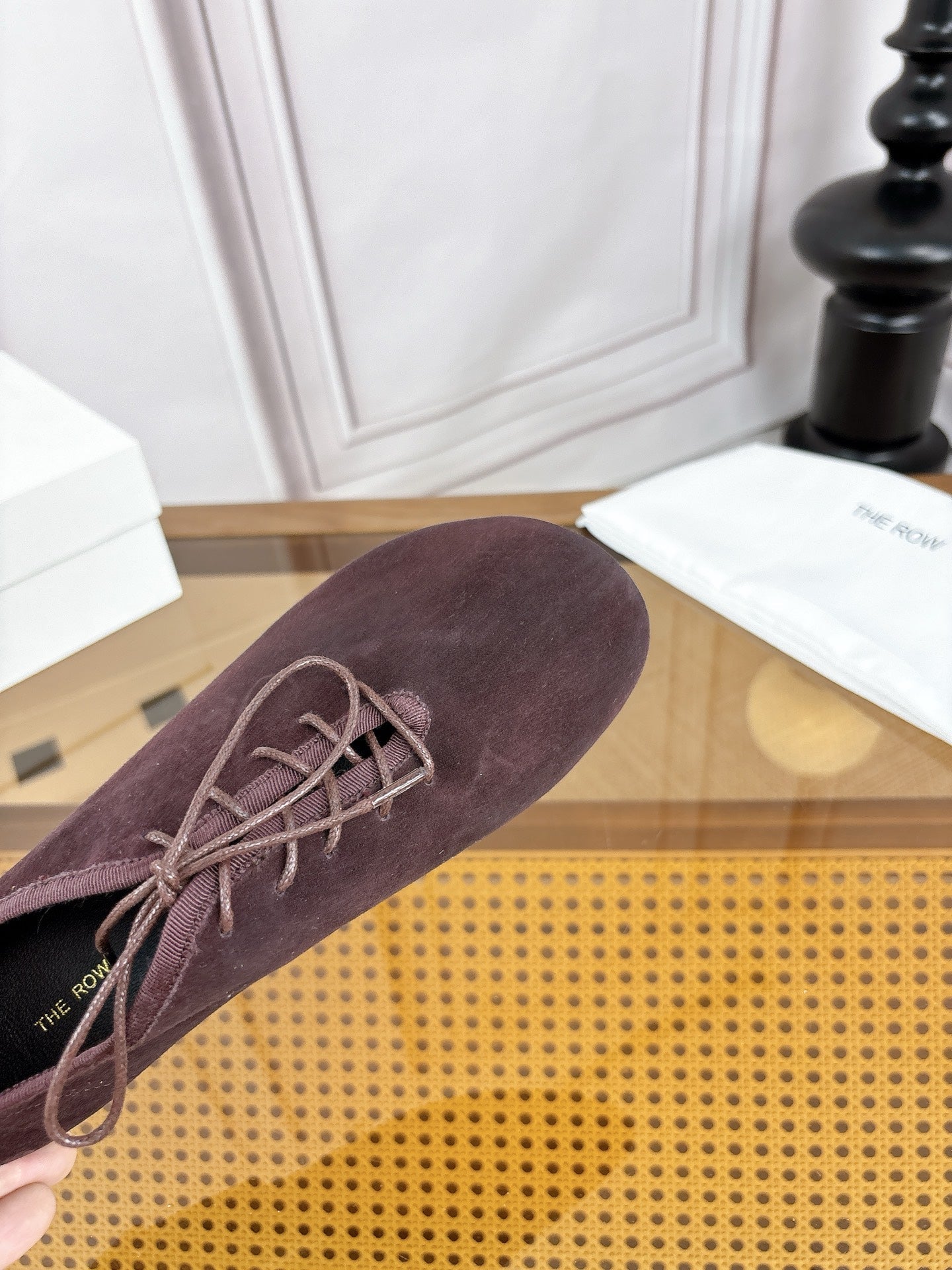 The Row Deep Mouth Slip-on Loafers Coffee Suede 931972