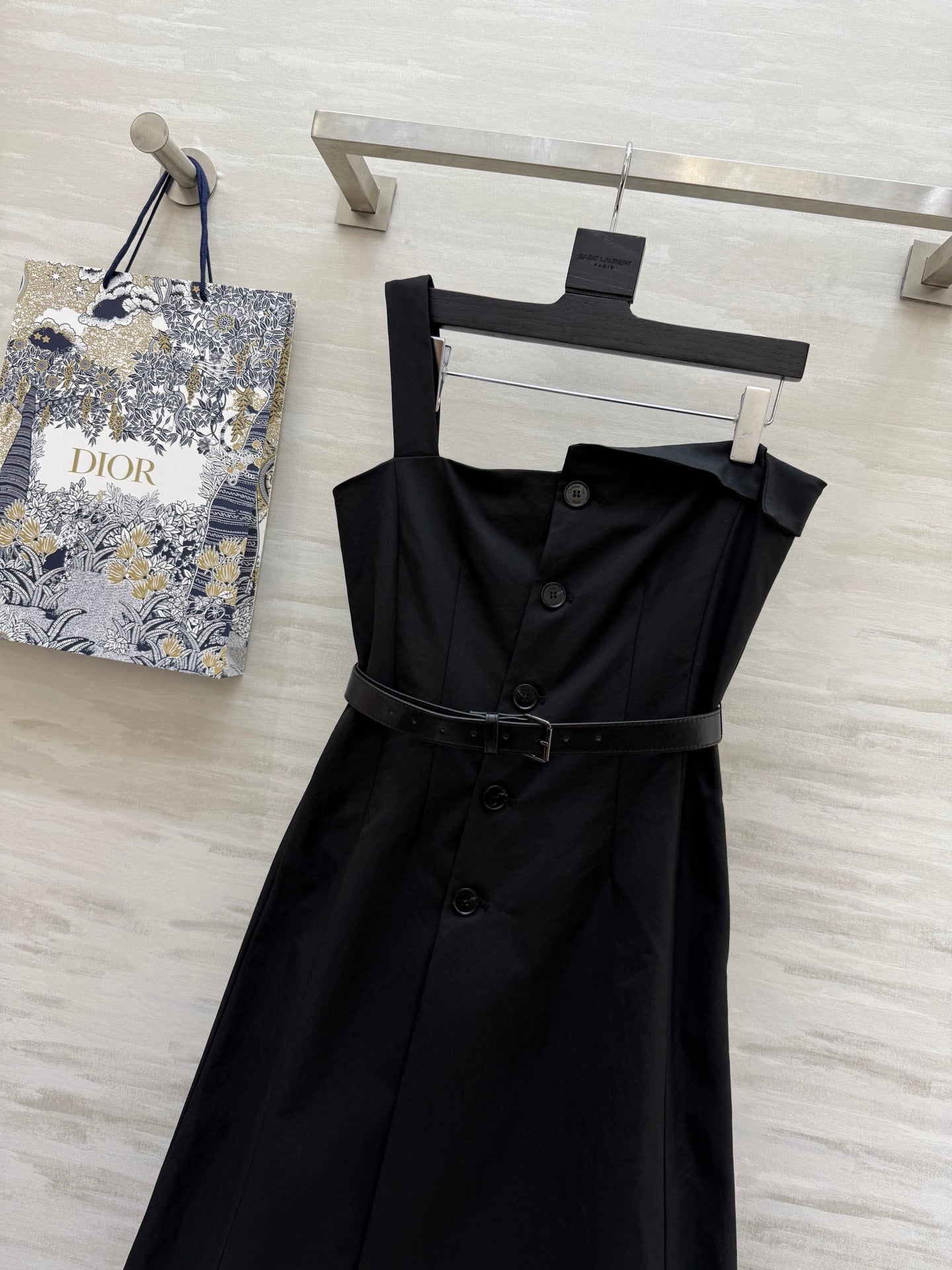 CD 25 One-shoulder Suspender Tube Top Dress Black Cotton