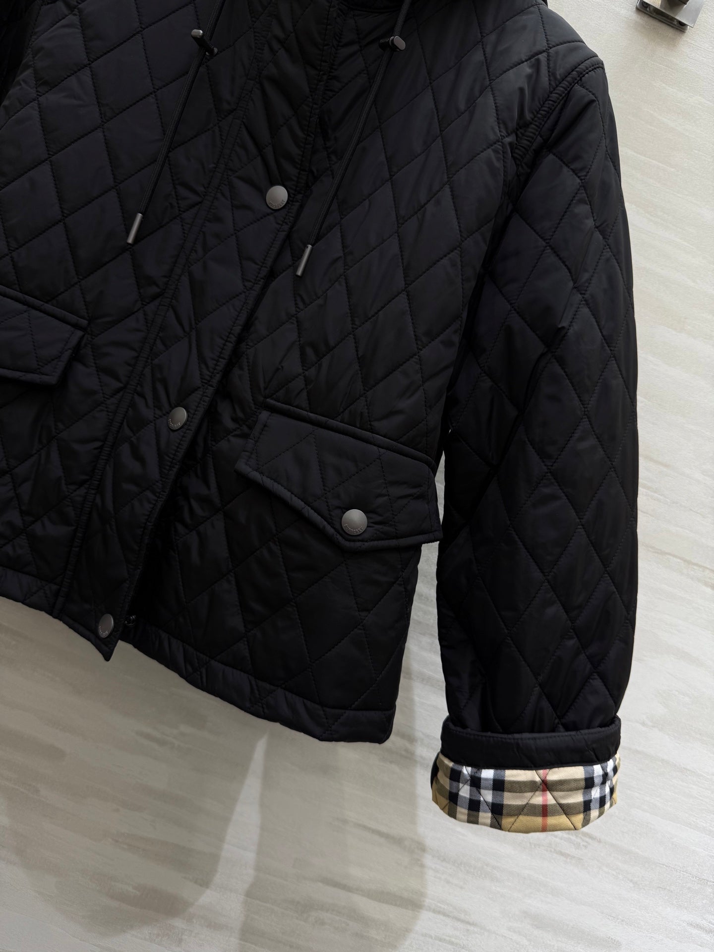 Burberry 25 Quilted Jacket Black Polyester Cotton