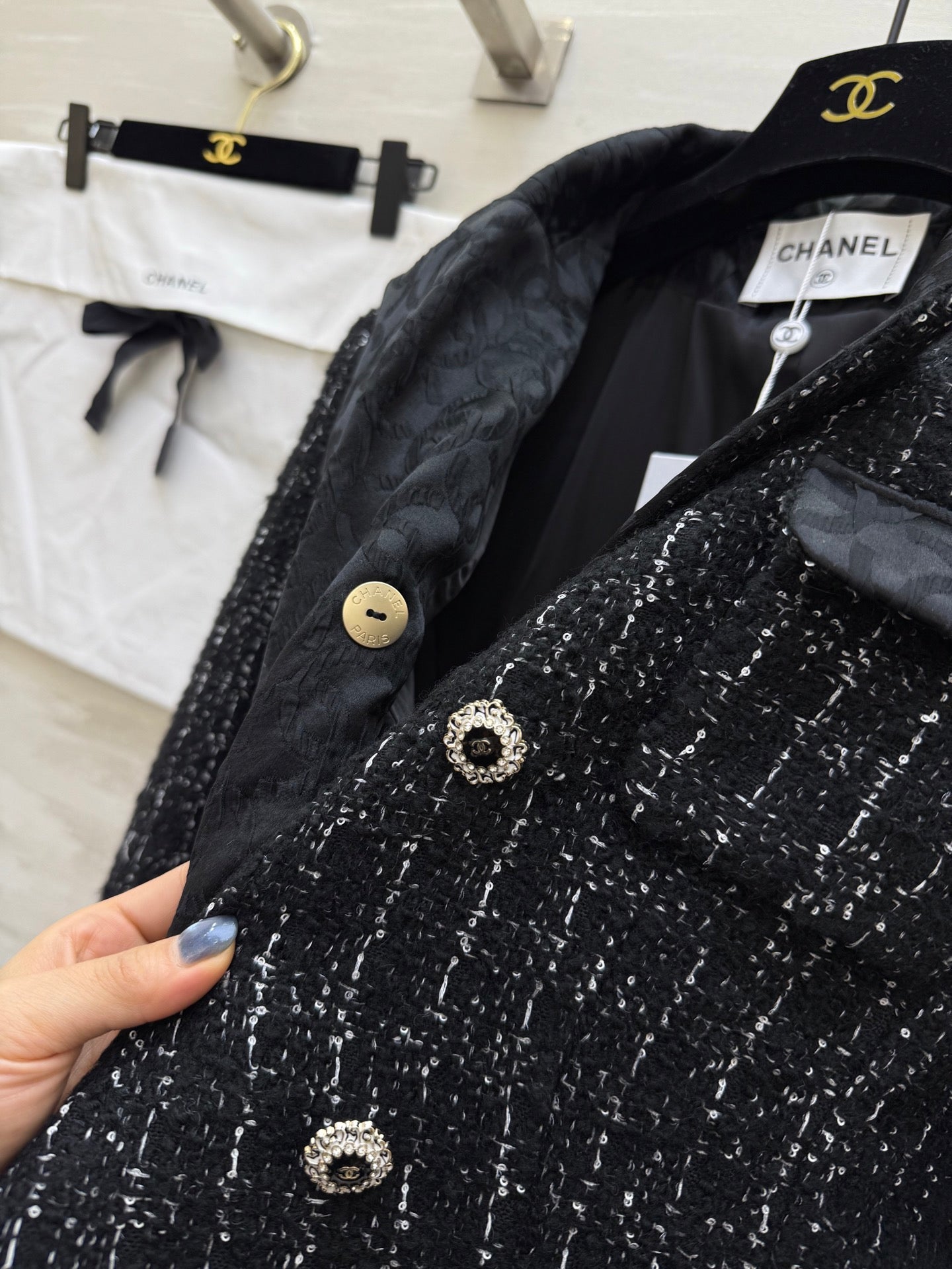 CC Jacket Black Silver Blend Tweed 344806