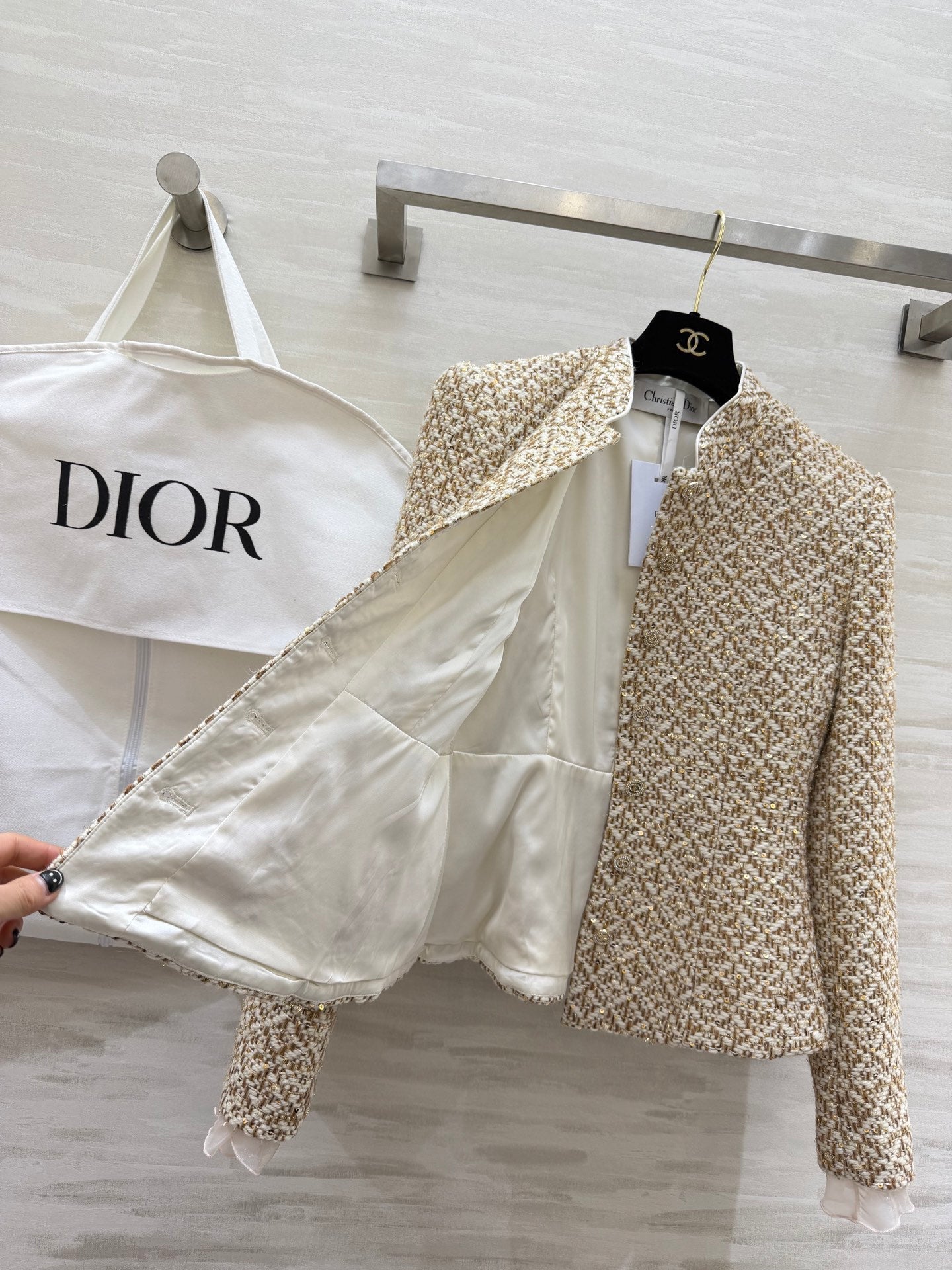 CD 26s Jacket Sequin Woven Tweed 344785
