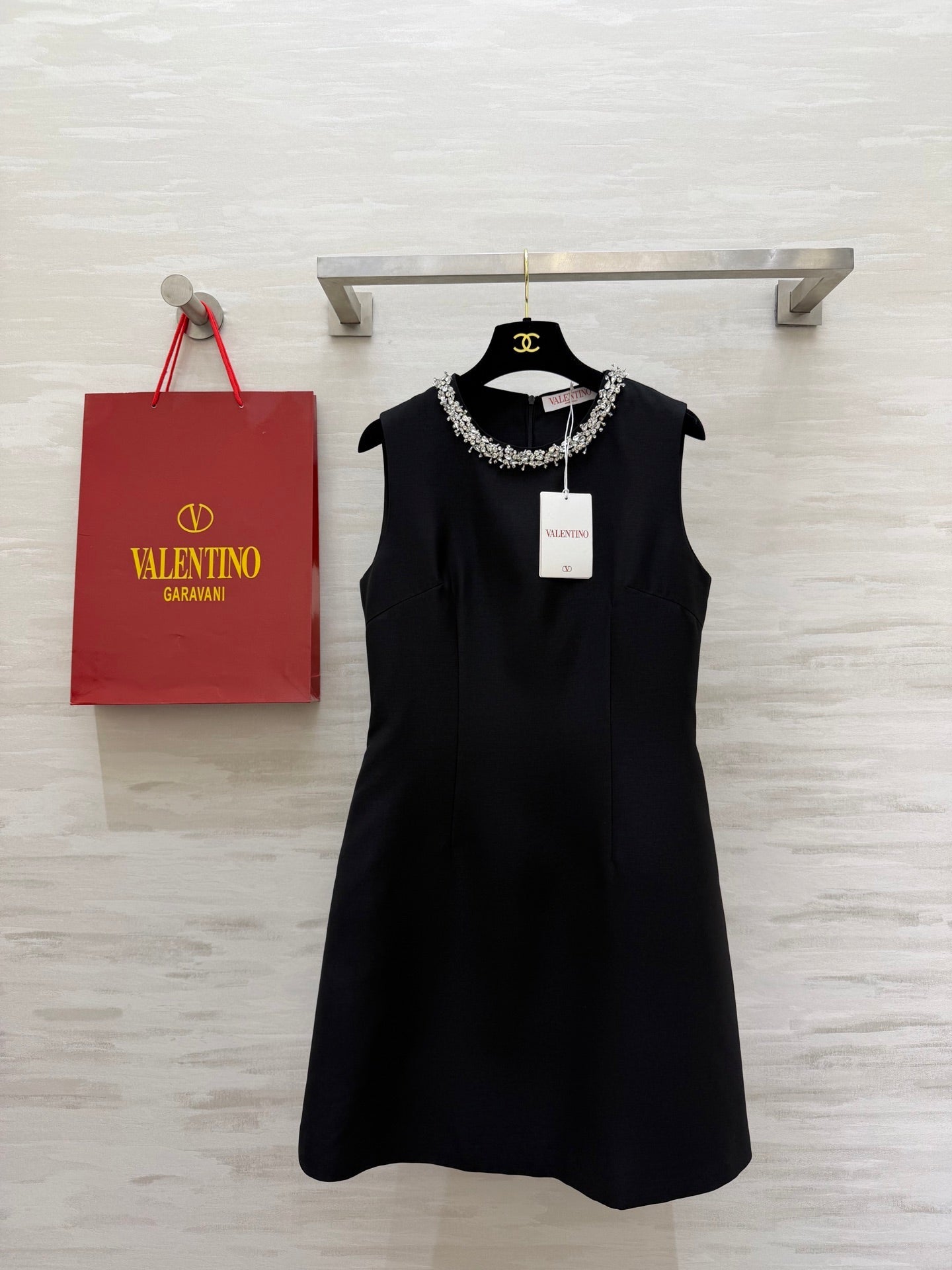 Valen Beaded Dress Black Cotton 344758