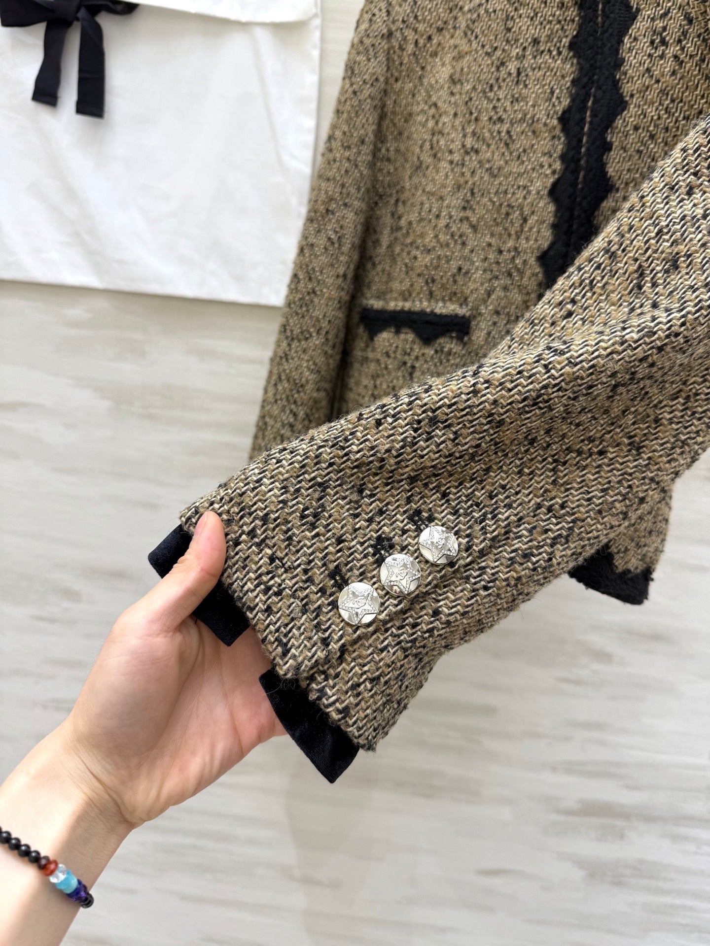 CC 26s Jacket Beige Black Tweed 352374