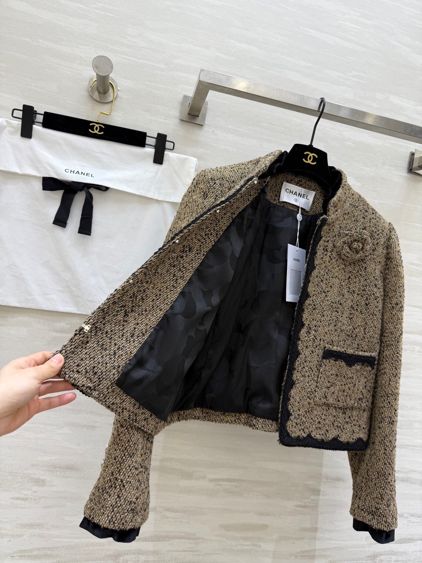CC 26s Jacket Beige Black Tweed 352374