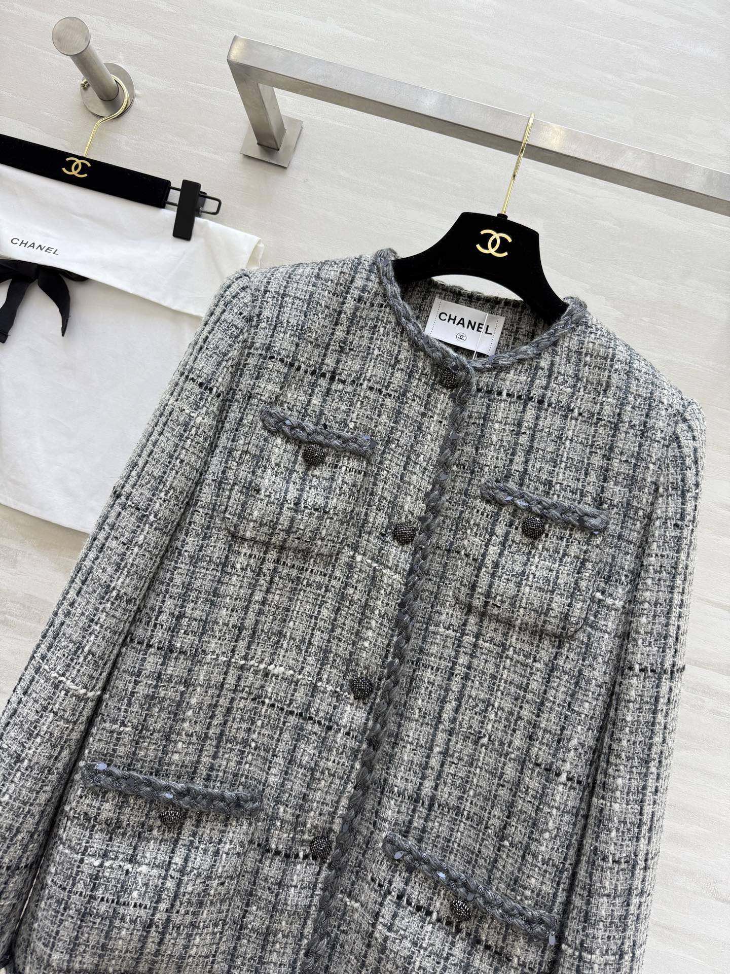 CC 26s Jacket White Grey Tweed 352324