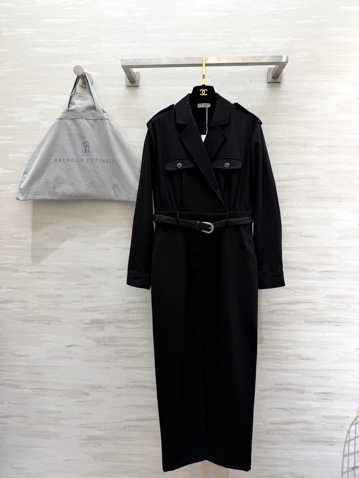 Brunello Cucinelli 26s Suit-Style Dress Black Cotton