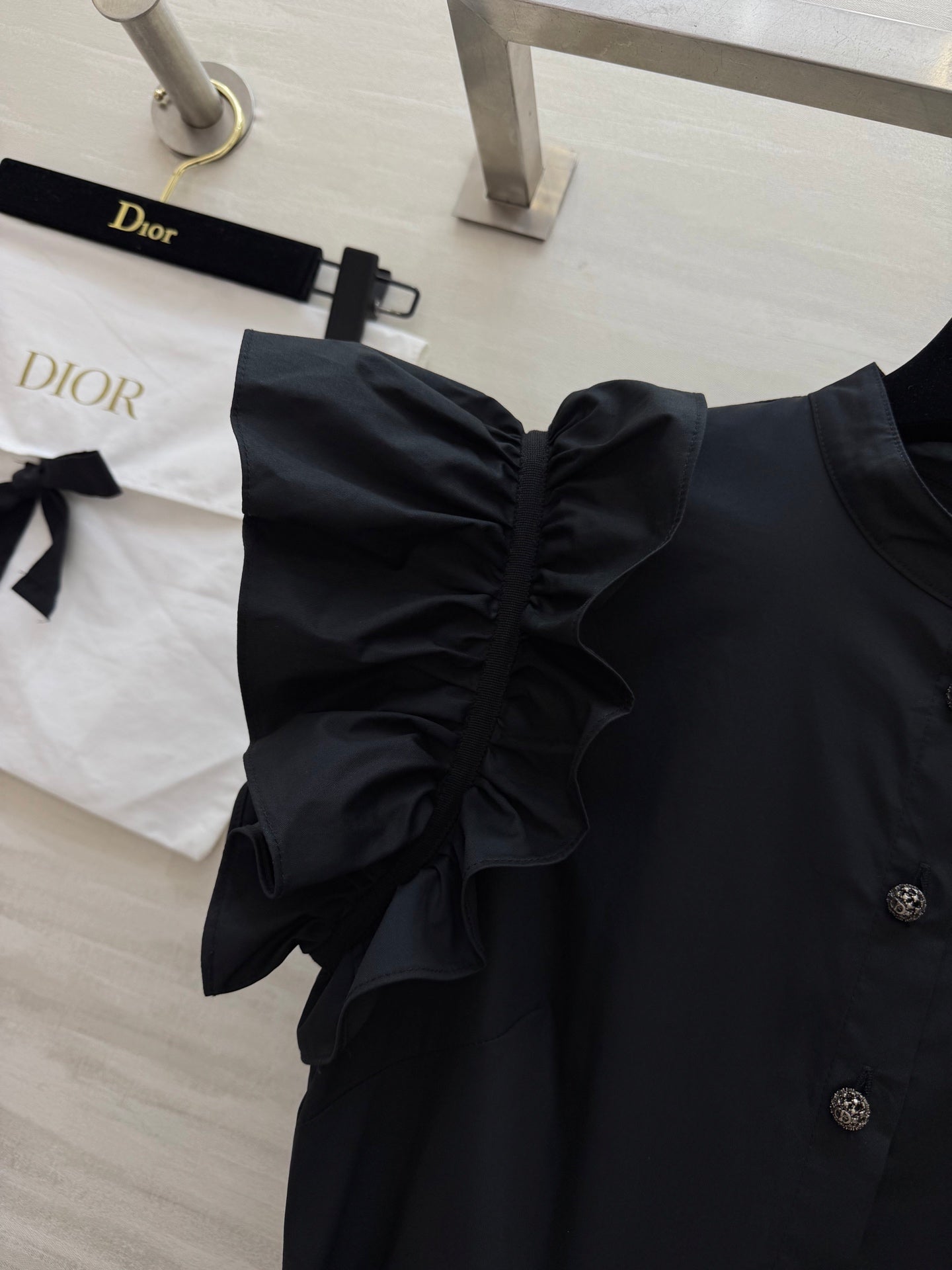 CD 26s Mid-Length Flared Dress Black Cotton