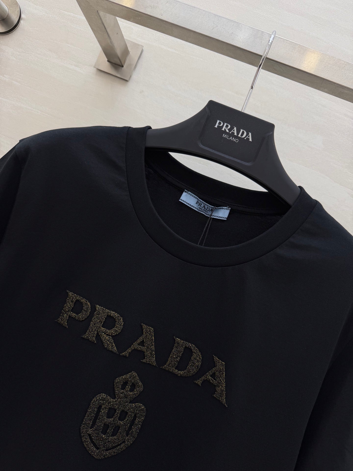 Prada 26s Short-Sleeve T-Shirt Black Cotton 363647