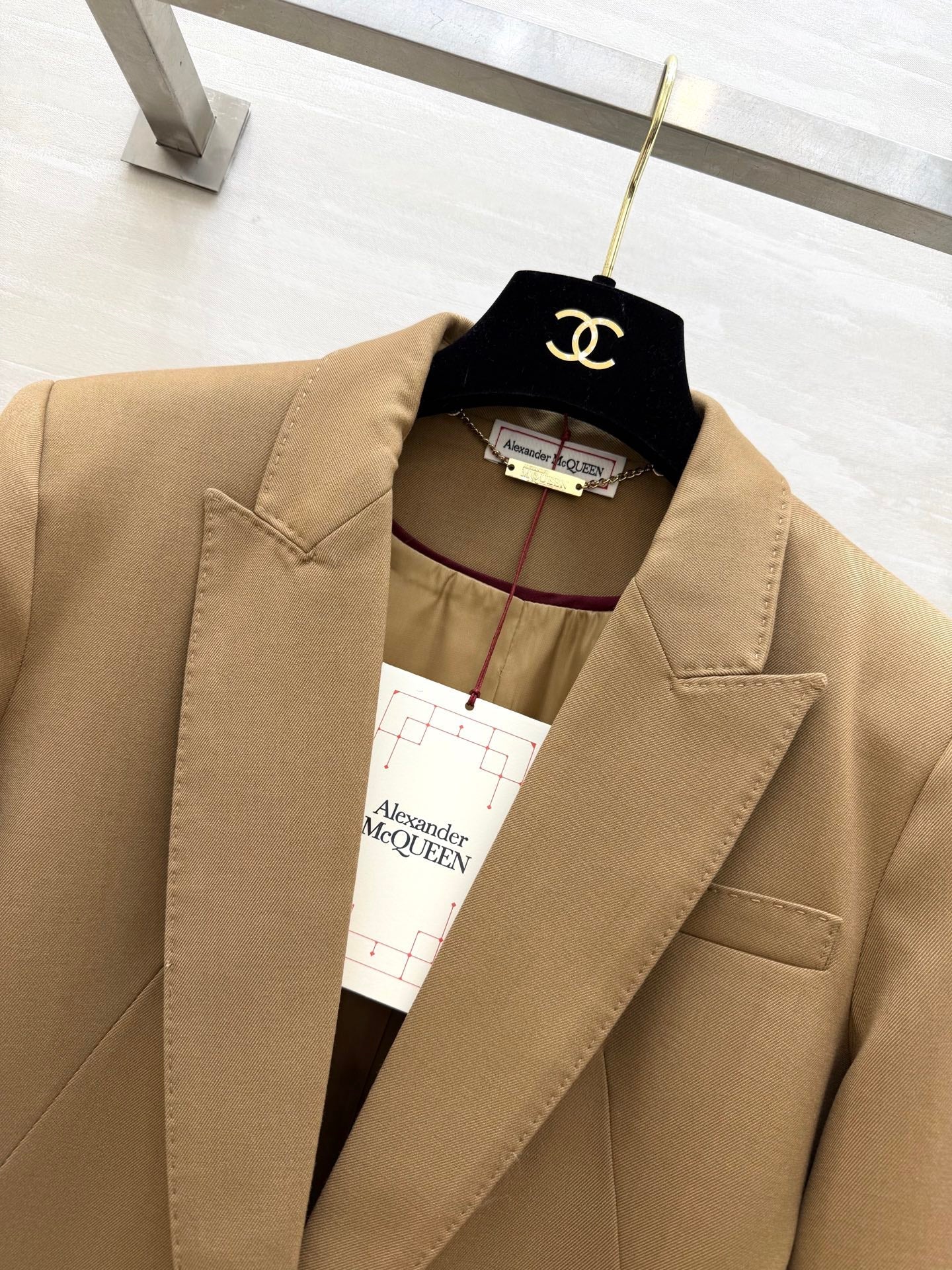Alexander McQueen 26s Blazer Beige Wool 363610