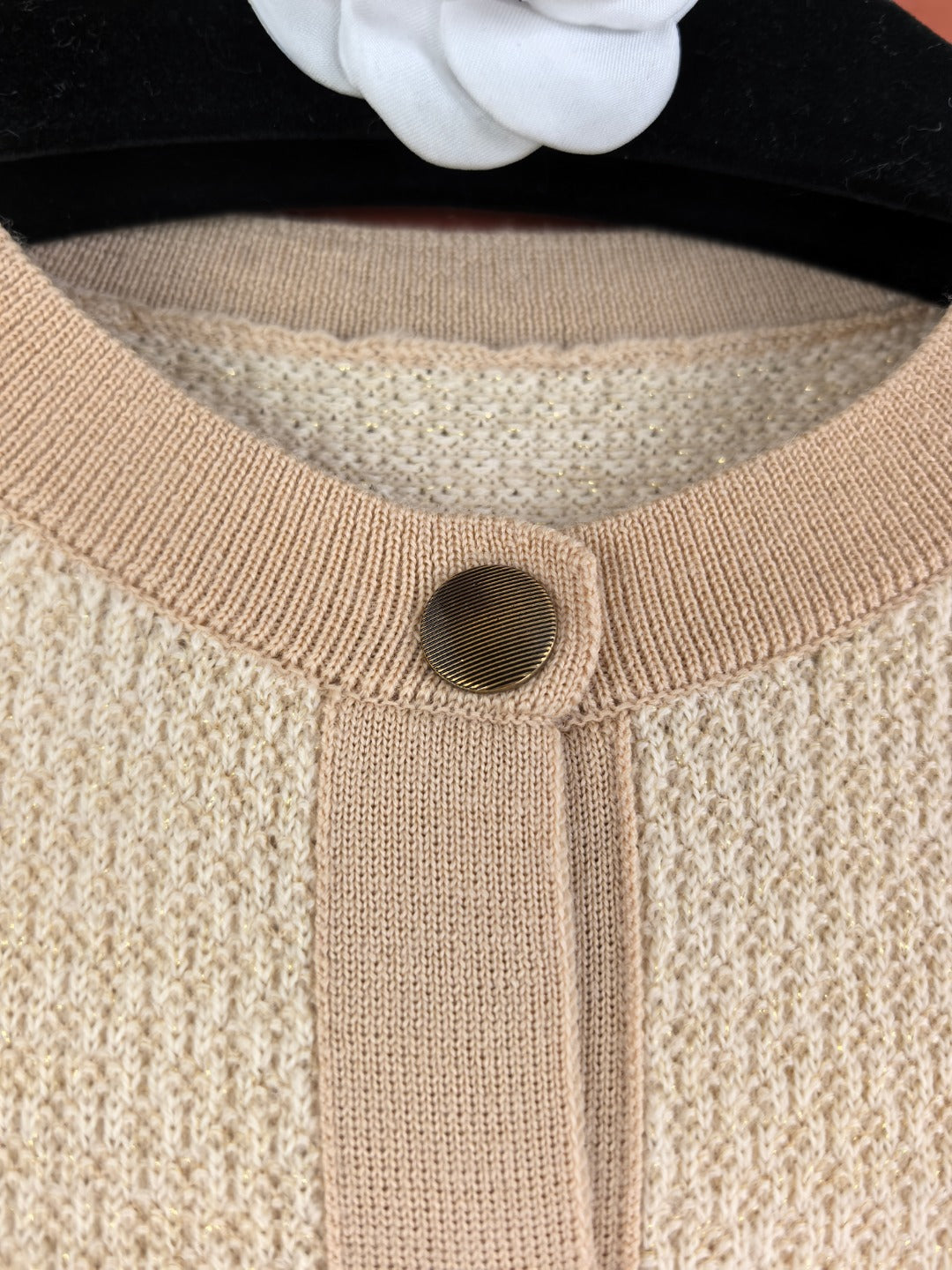 LP 26s Crew Neck Cardigan Beige Wool 424813