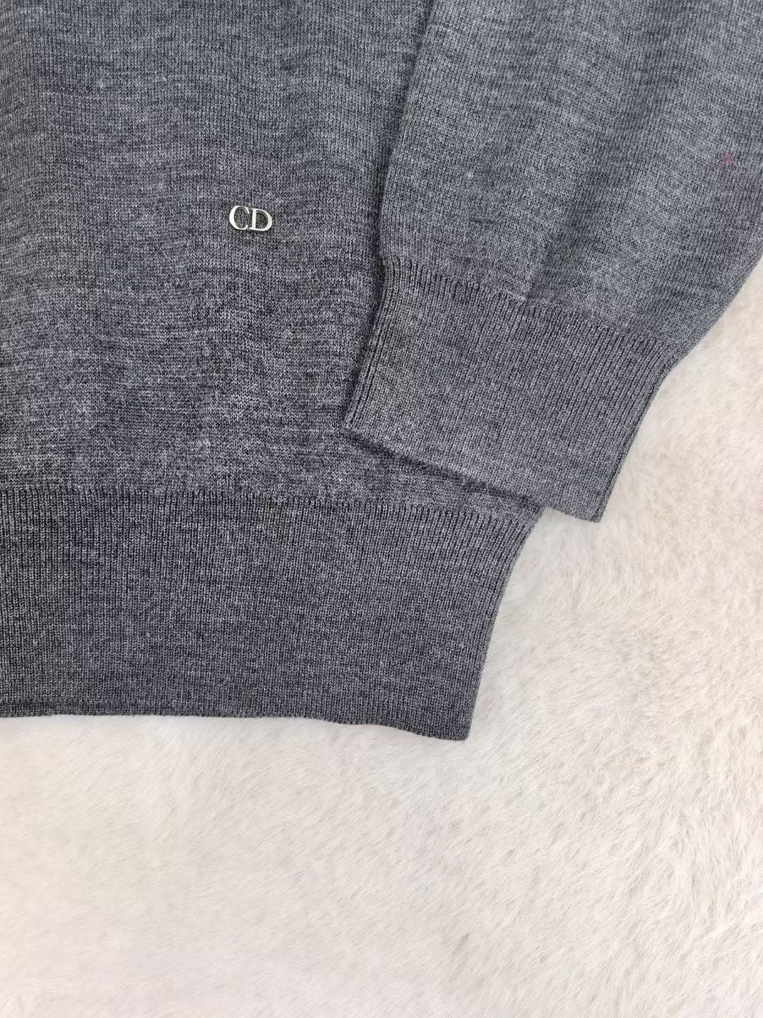 Dior 2026 Lace Trim V-Neck Pullover Sweater Wool Blend 438219