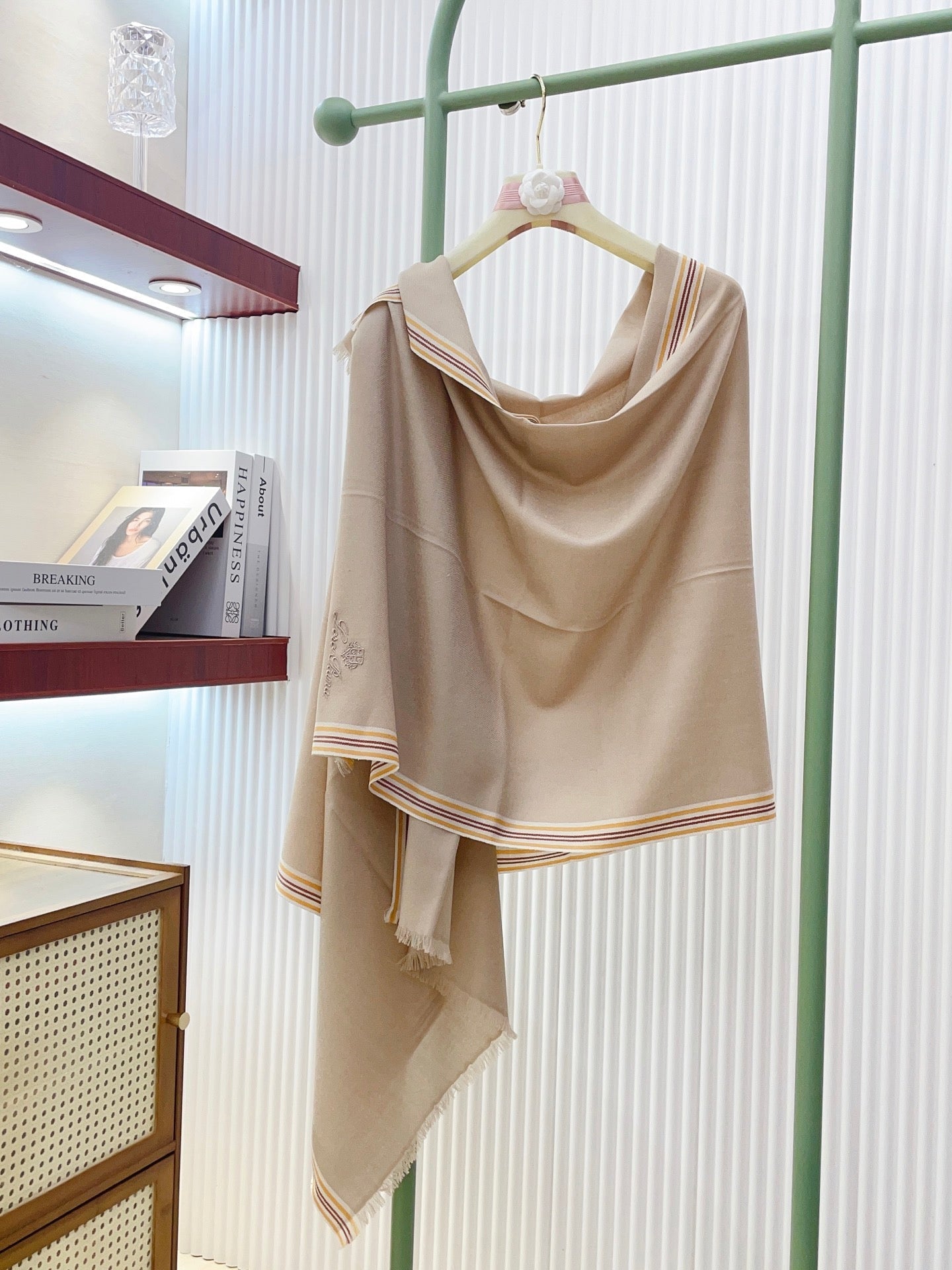 Loro Piana Double-sided Scarf Beige Cashmere Silk 150379