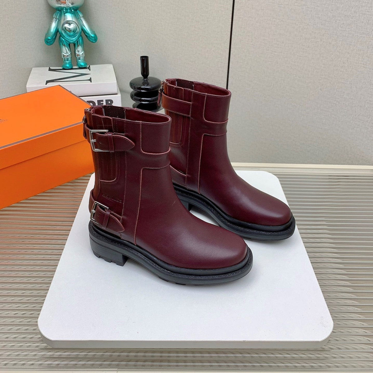 HM 26s Jaime Ankle Boots Burgundy Leather 160385