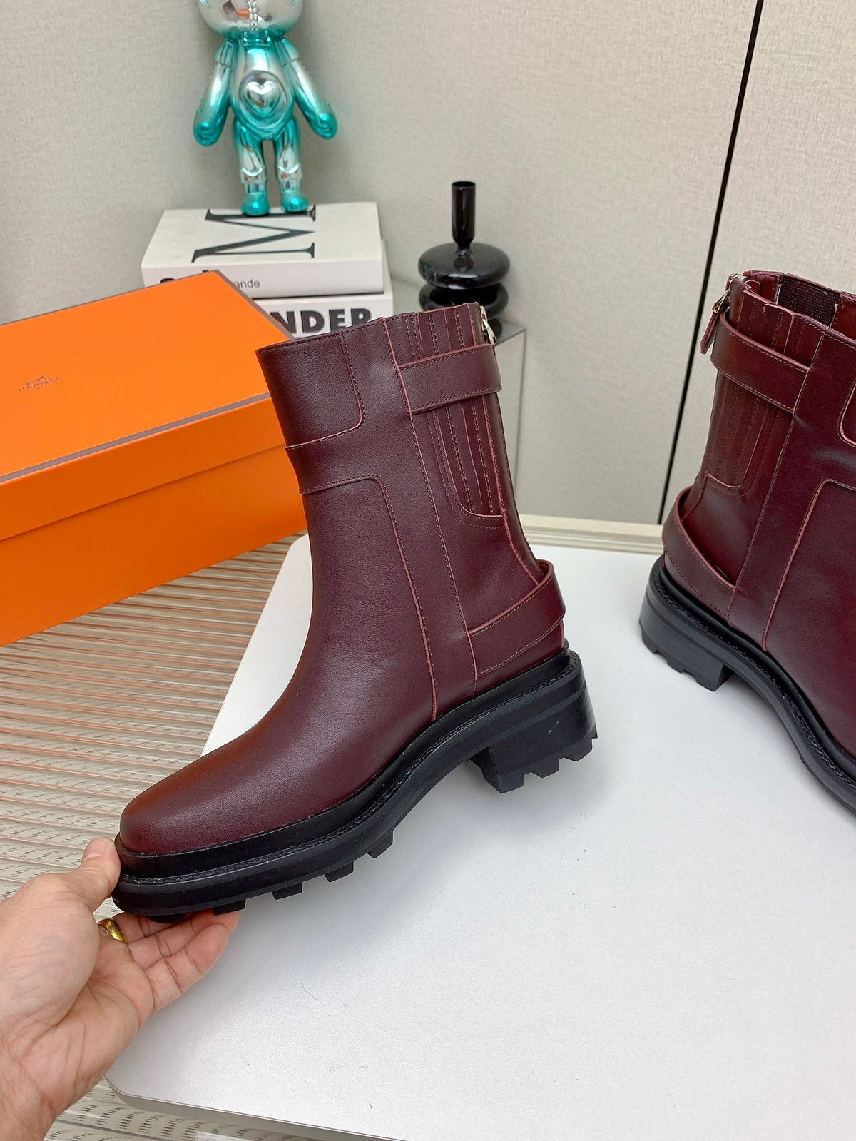 HM 26s Jaime Ankle Boots Burgundy Leather 160385