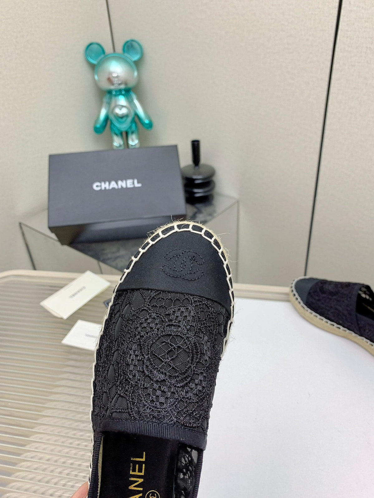 CC 26s Espadrilles Flats Black Black Lace 163533
