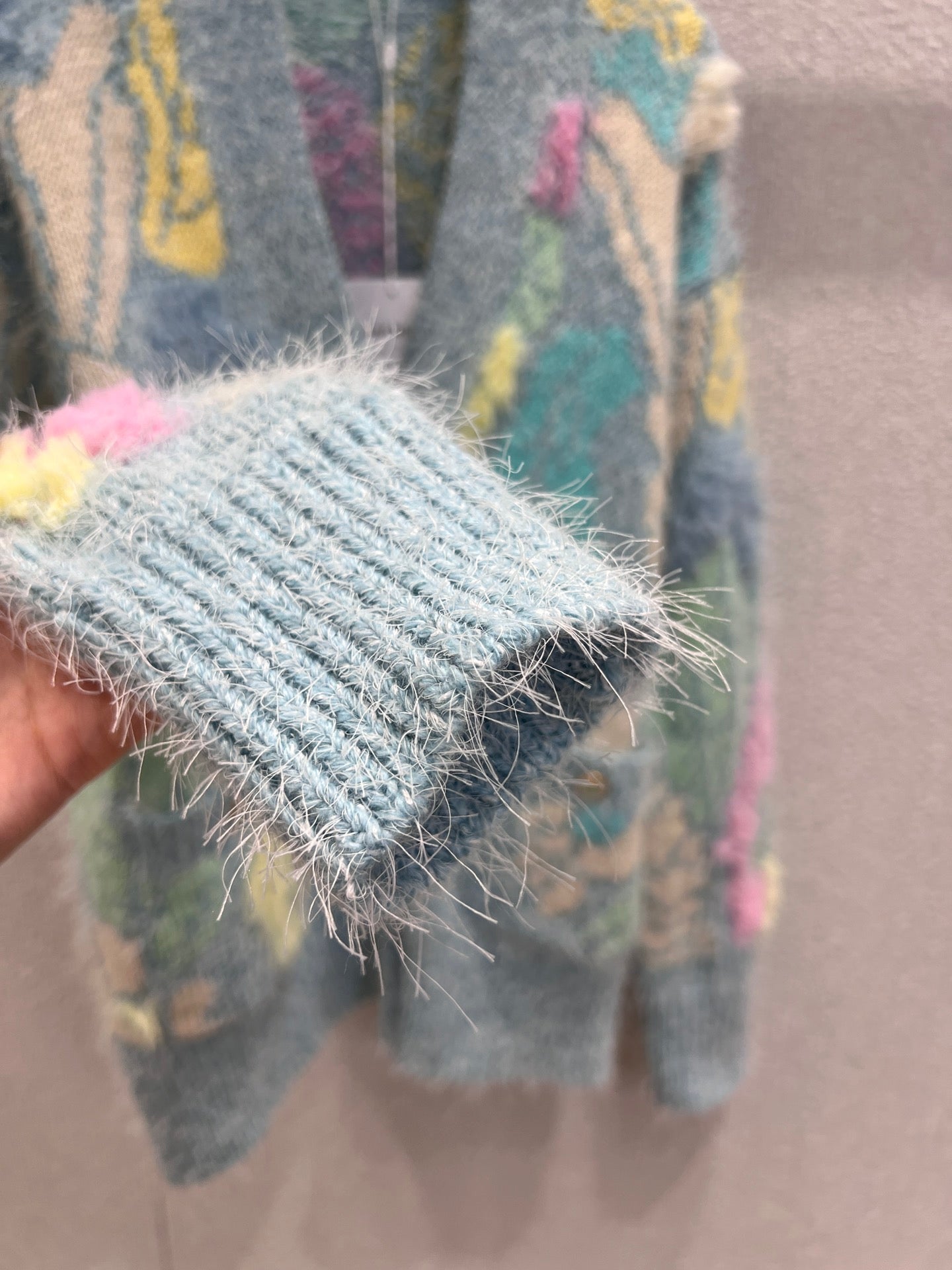 CC Cardigan Multicolor Wool Silk Cashmere