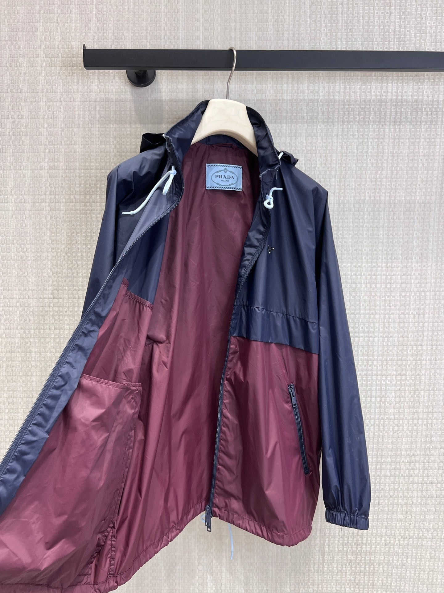 Prada 26s Blouson Jacket Blue Garnet Re-Nylon 370166