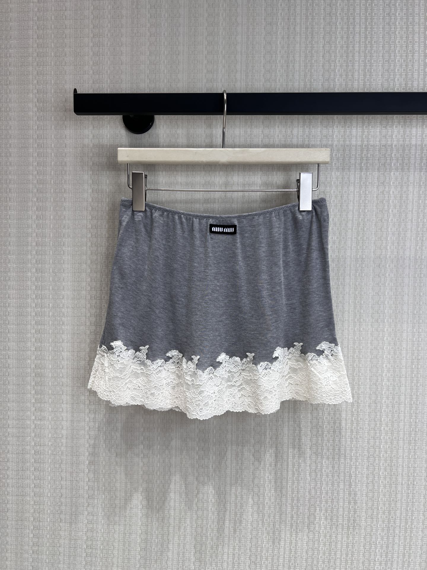 Miu 26s Skirt Grey Silk 370176