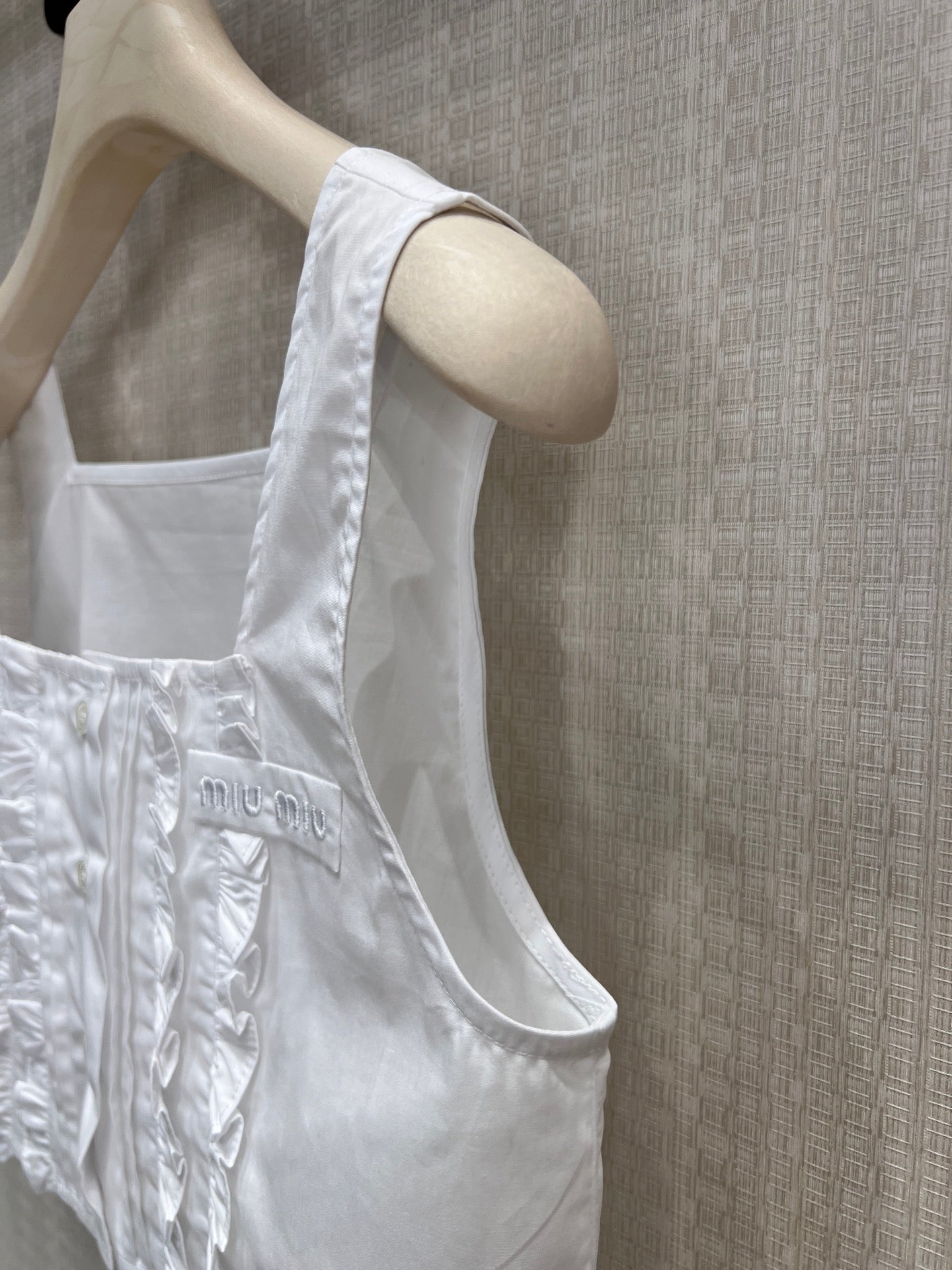 Miu Poplin Crop Top White Cotton