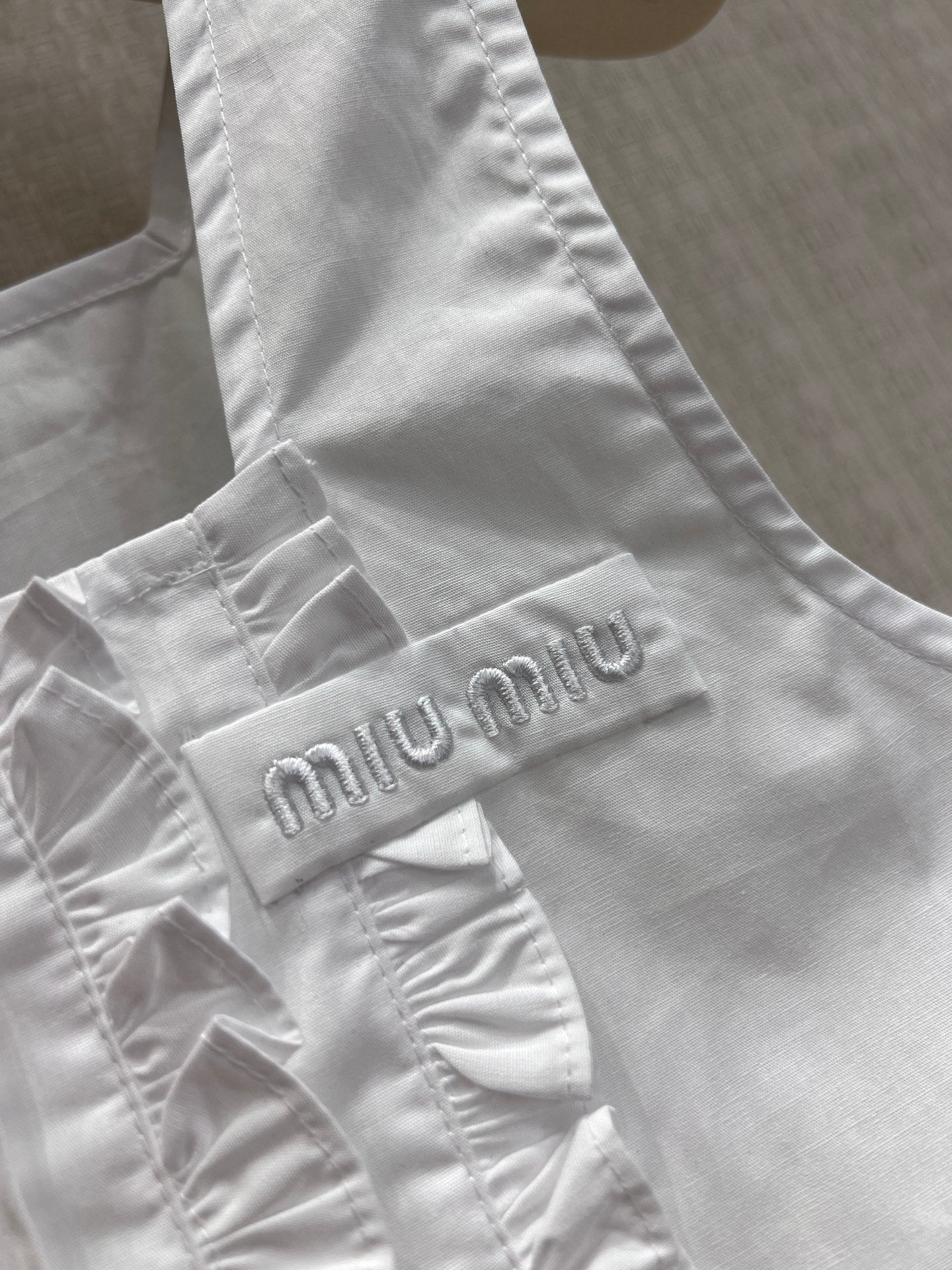 Miu Poplin Crop Top White Cotton