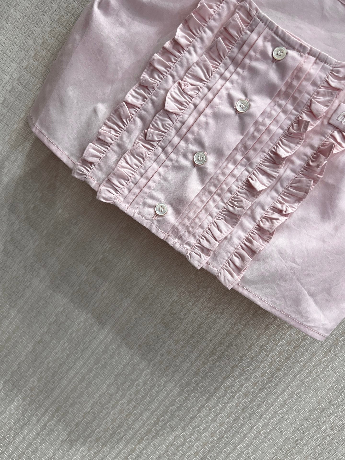 Miu Poplin Crop Top Alabaster Pink Cotton