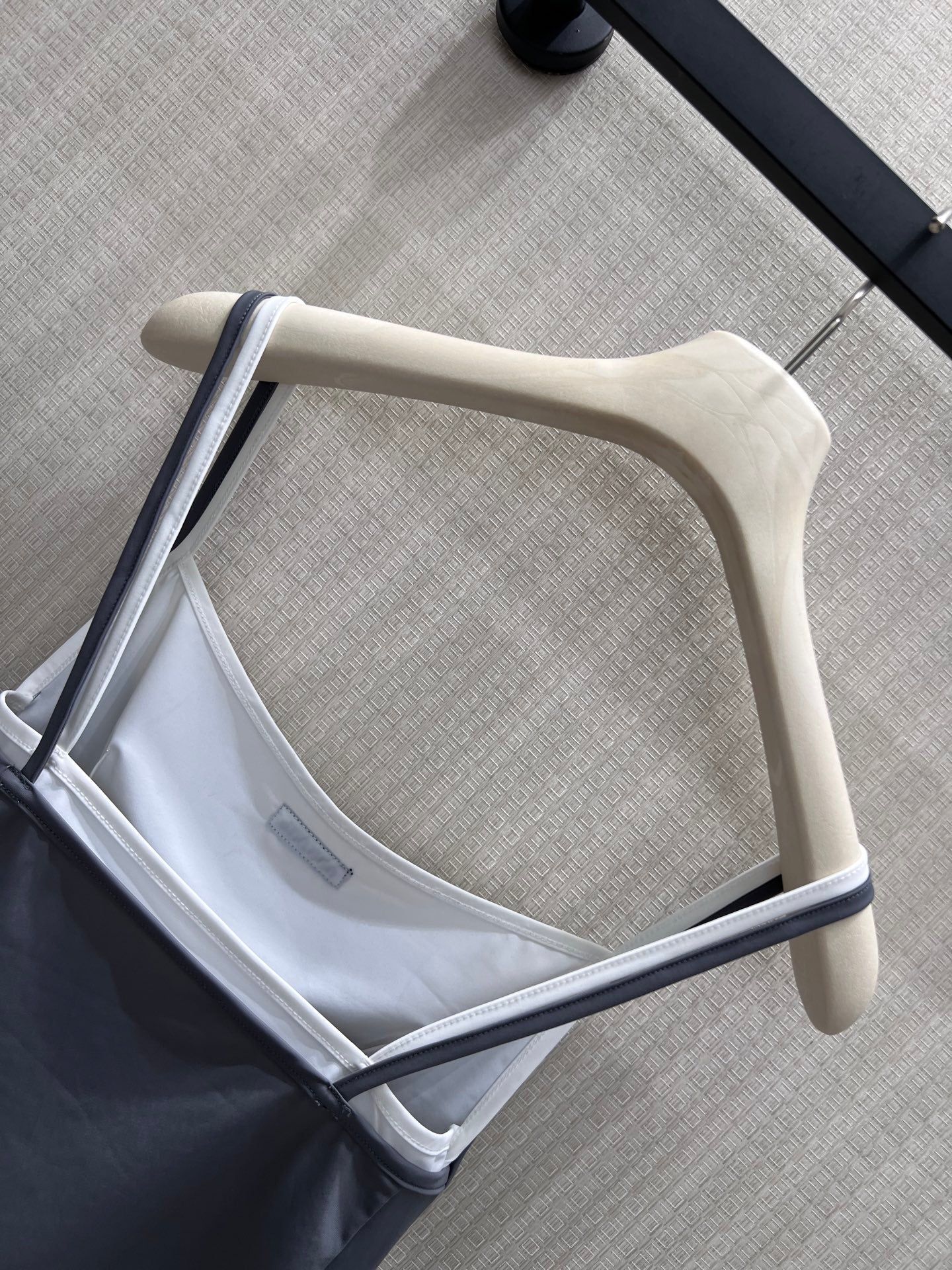 Miu Stretch Jersey Top Gray Nylon 394258