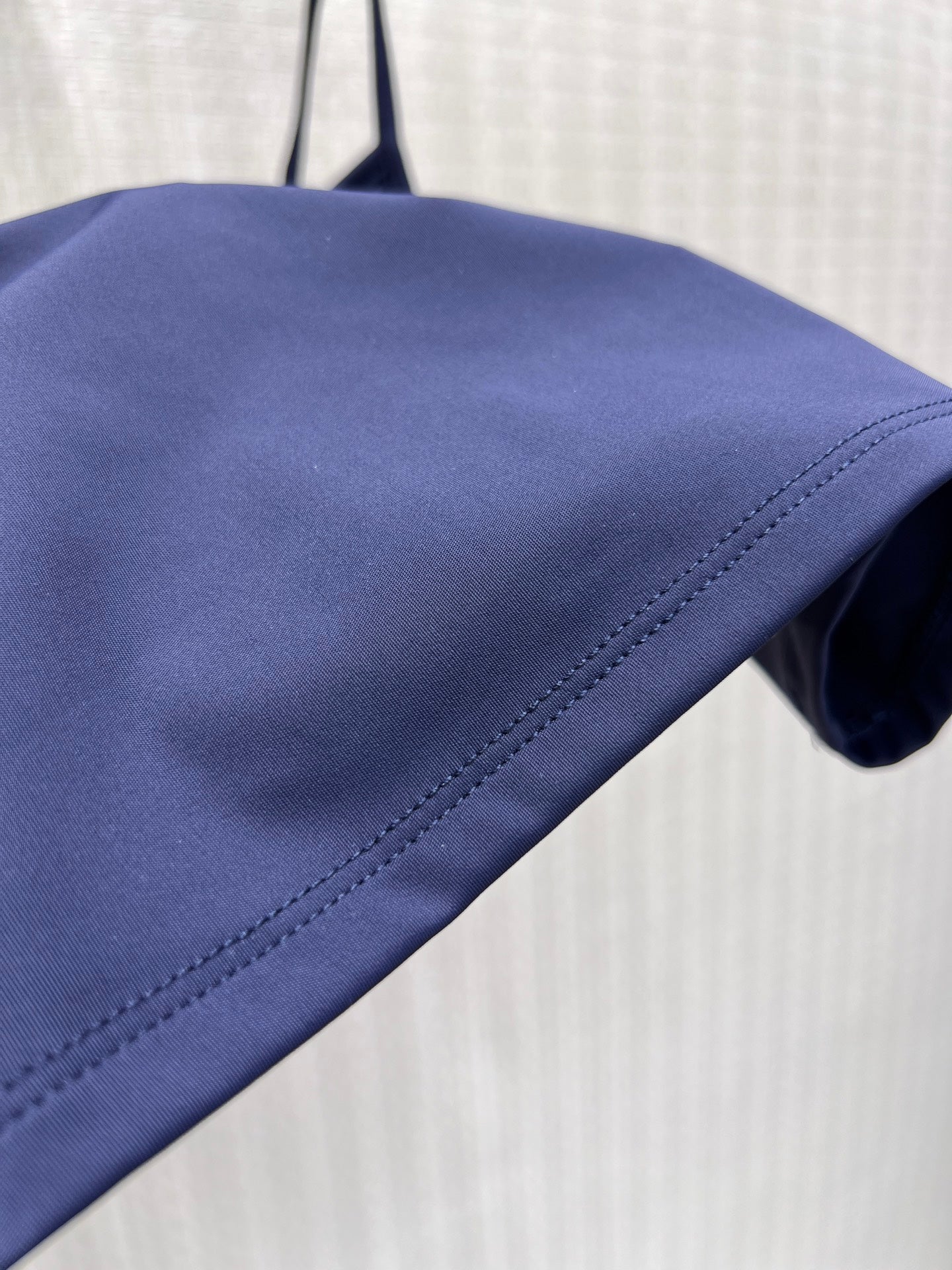 Miu Stretch Jersey Top Navy Blue Nylon 394259