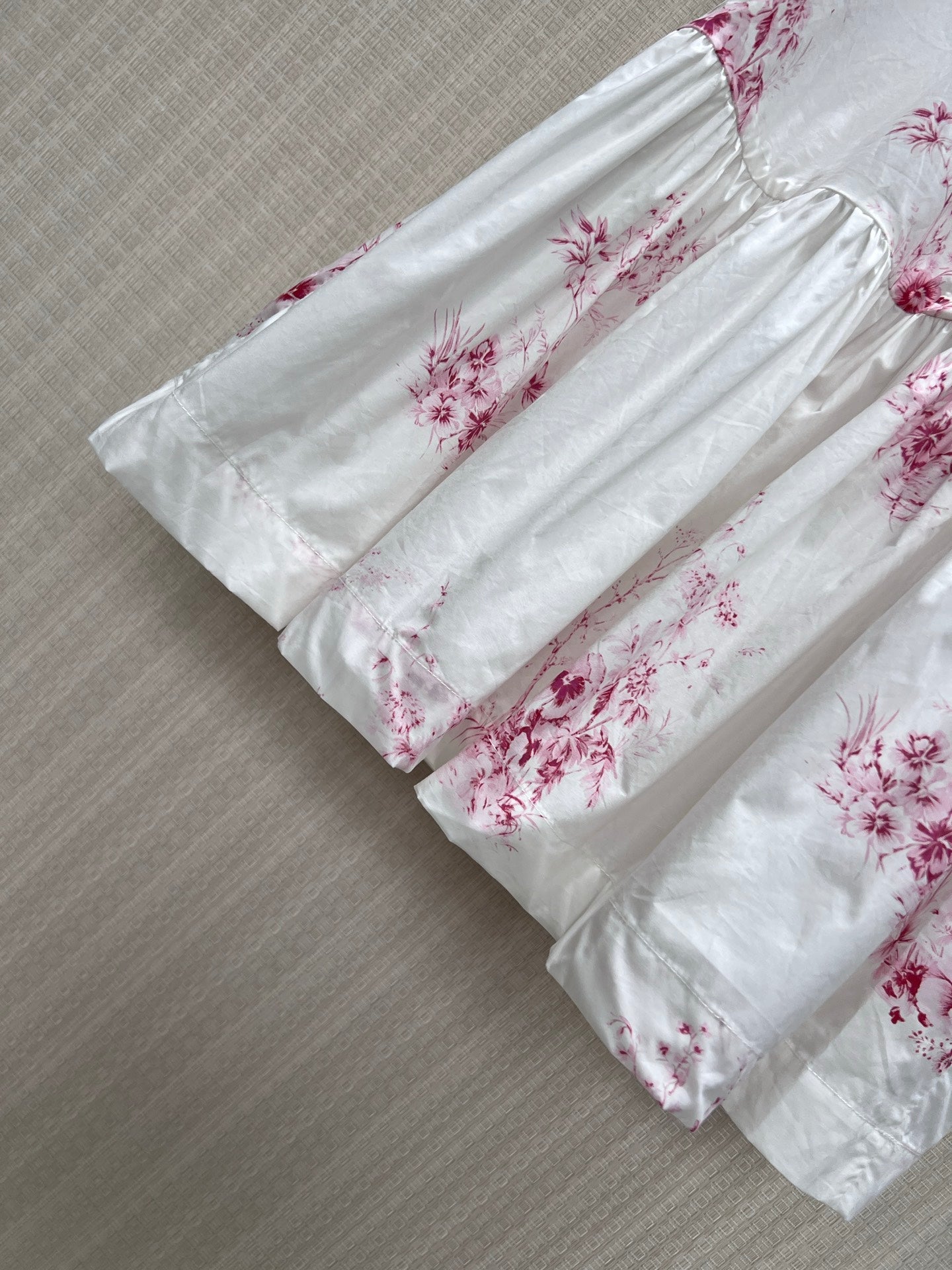 CD 26s Dioriviera Short Flared Dress White Pink Cotton 402809