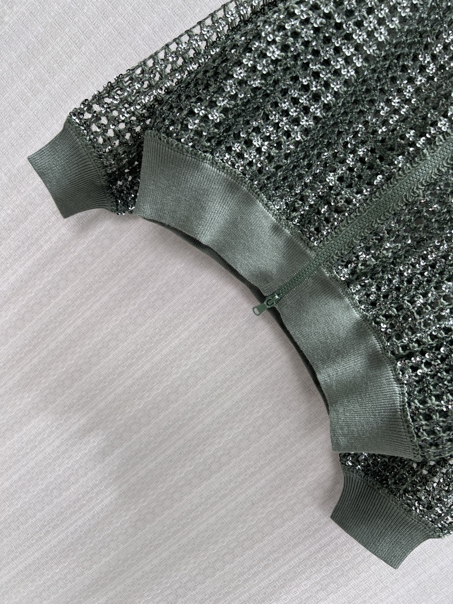 BC Dazzling Net Embroidery Cardigan Green Linen 402803