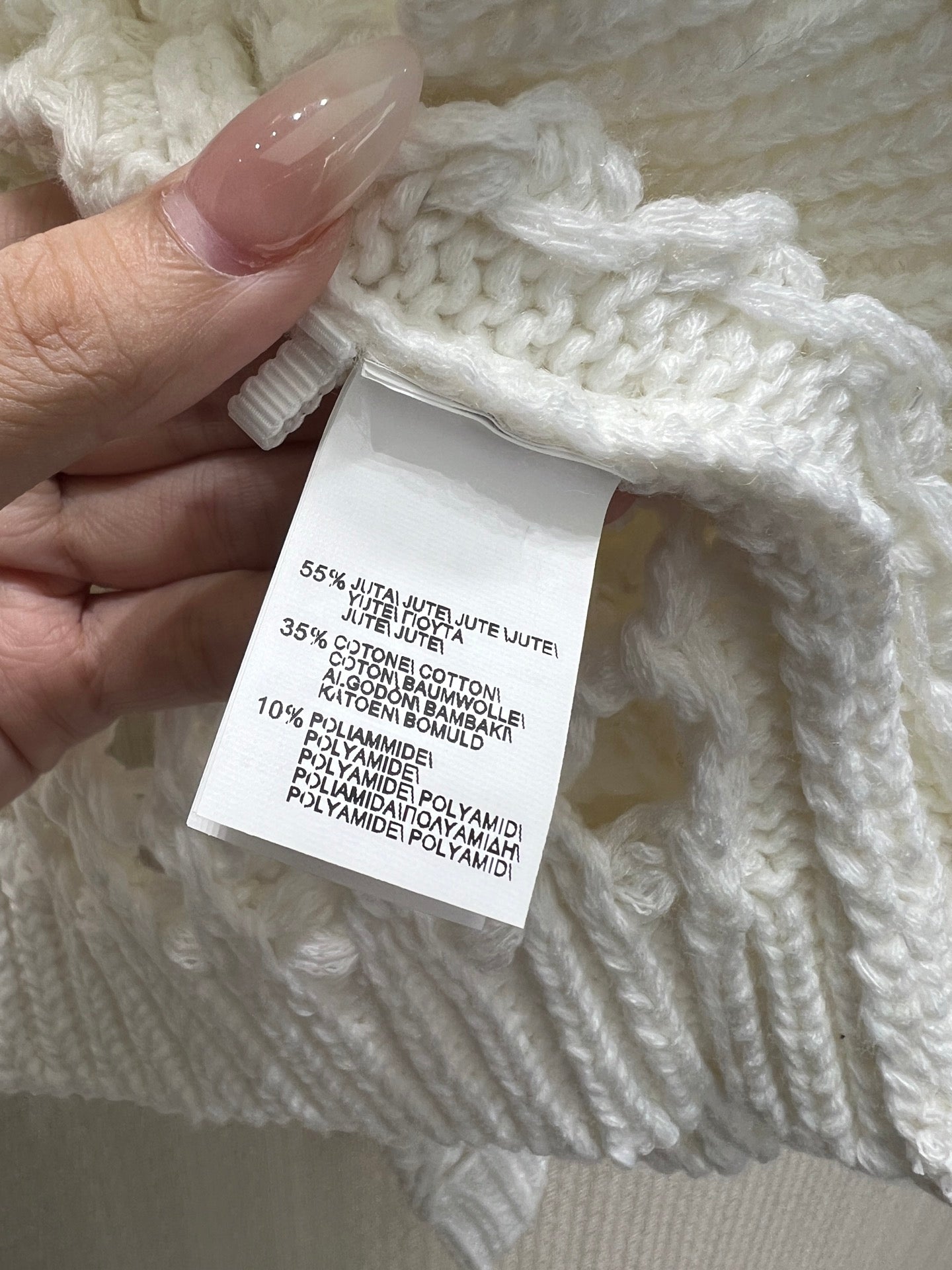BC Net Cardigan White Jute Cotton Nylon 402801