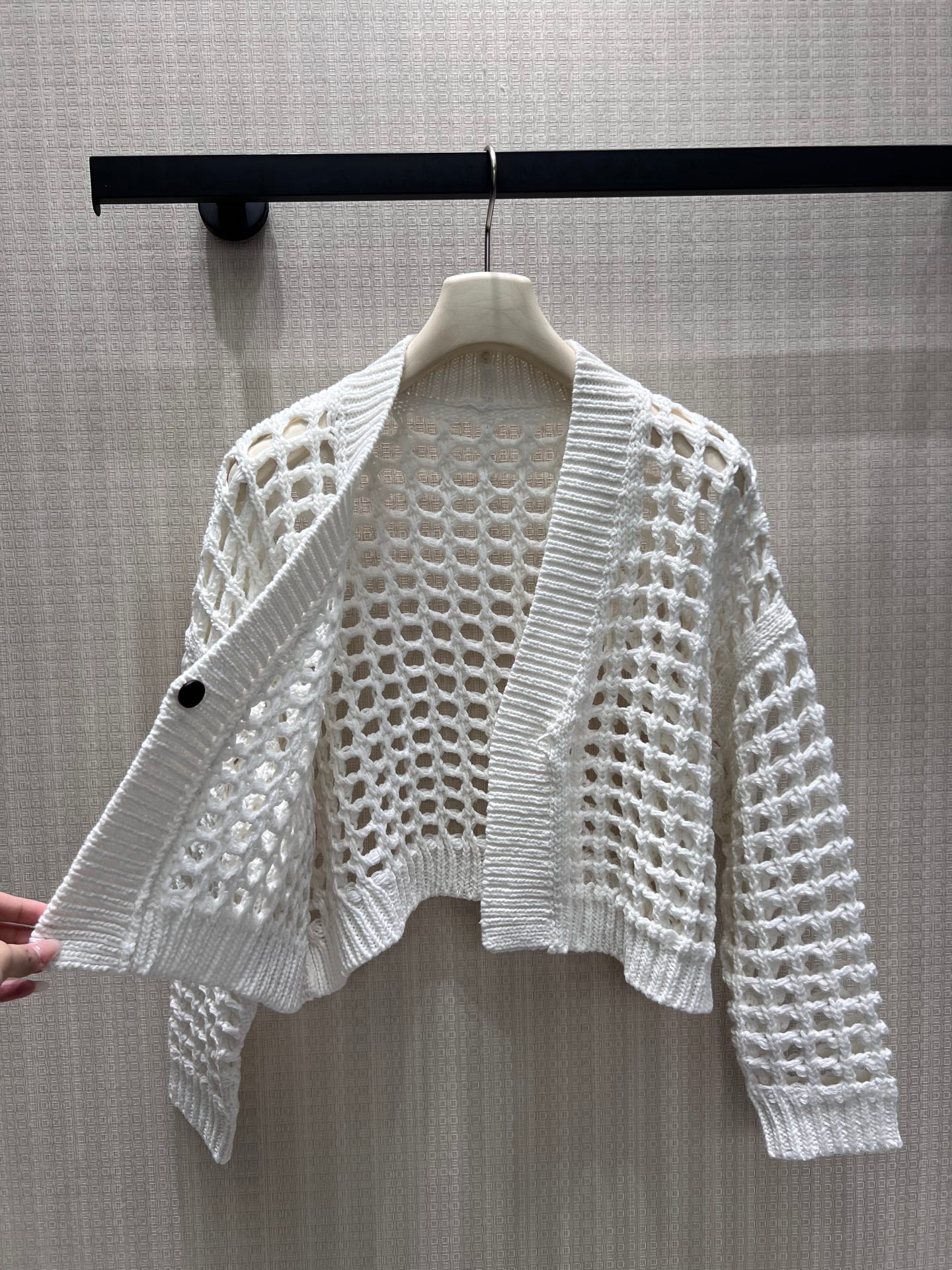 BC Net Cardigan White Jute Cotton Nylon 402801