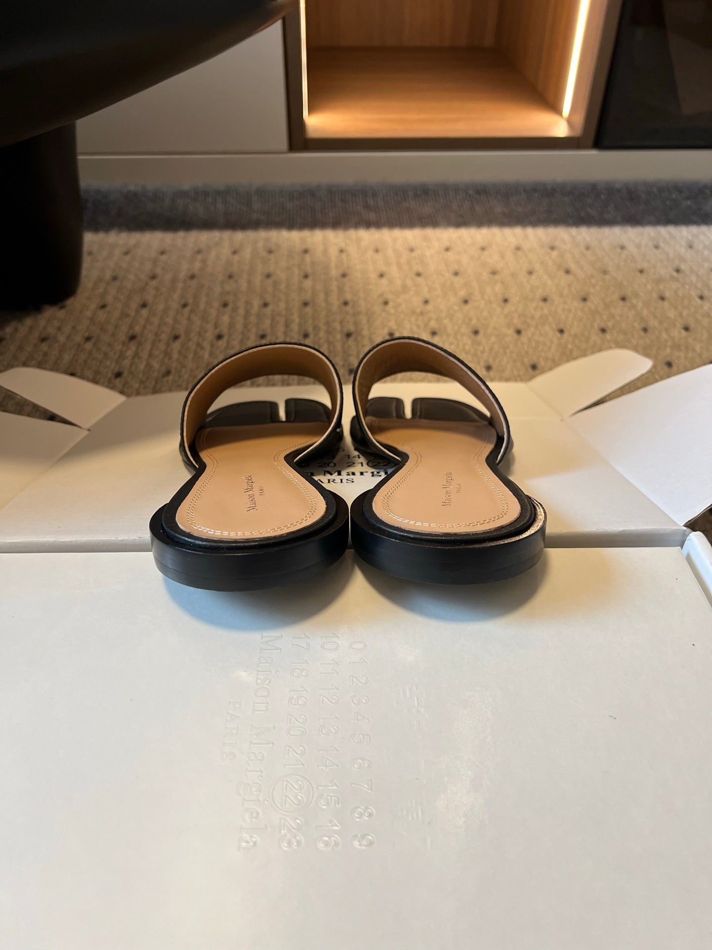 Maison Margiela Tabi Flat Mule Black Sheepskin 803752