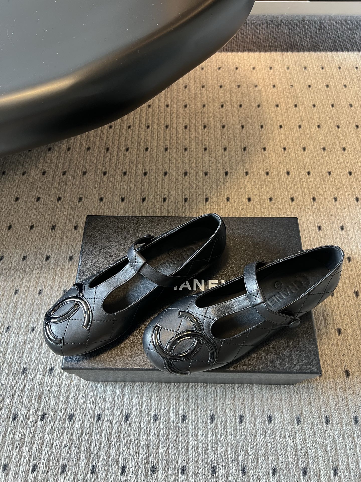 CC 26s Ligne Cambon Mary Jane Flats Black Lambskin 984335